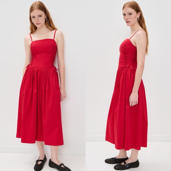 Damson Madder Red Angelina Midi Dress - Picture 3 of 16
